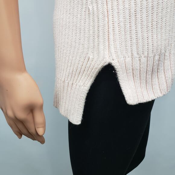 Michael Kors Shaker Sleeveless Cowl neck Turtleneck Sweater XS Cotton Blush Pink - Picture 6 of 12